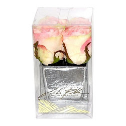 Pink Rose Silver Crackle Square - Products