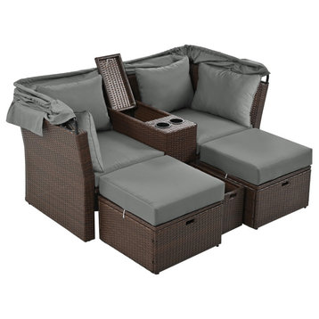 Gewnee Outdoor Double Daybed, Gray