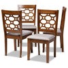 Baxton Studio Grey and Brown Finished Wood 4-Piece Dining Chair Set