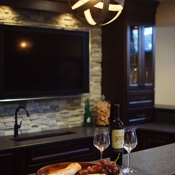 Refined and Rustic Basement