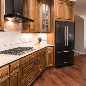 Traditional Kitchen with Black Stainless Appliances
