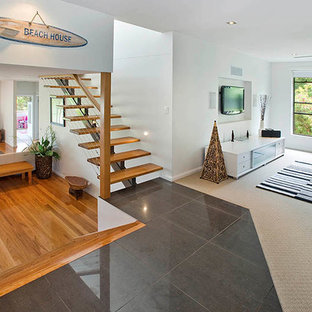 Home theater - beach style home theater idea in Sydney