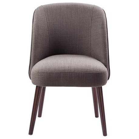 Madison Park Dining Chair Modern Bexley Rounded Back Padded Side Chair, Charcoal