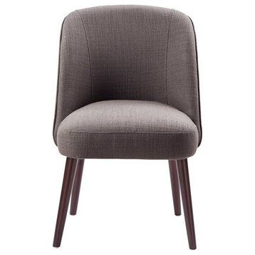 Madison Park Dining Chair Modern Bexley Rounded Back Padded Side Chair, Charcoal