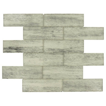 11.75"x12" Wesminster Glossy Glass Tile, Queens Corner Silver