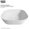 Vigo VG04008 Camellia 14-1/4" Matte Stone Vessel Bathroom Sink - White