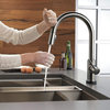 Touchless Kitchen Faucet, Voice Activation & Pull Down Sprayer, Black Stainless