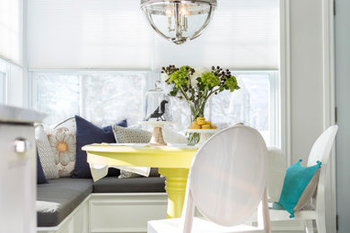 Inspiration for an eclectic dining room remodel in Montreal