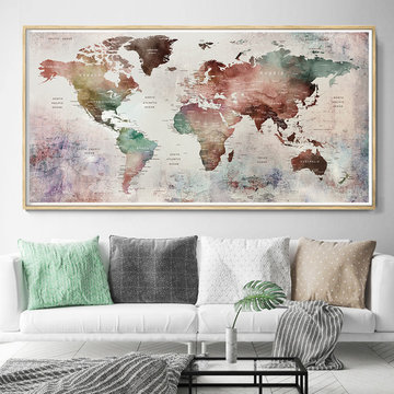 World Map, Push Pin World Map