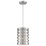 Lite Source - Lite Source LS-19923ALU Tendrill Ii - One Light Pendant - Tendrill II collection from Lite Source features aluminum metal body with layered aluminum shade to create soft and even illumination.  Assembly Required: True