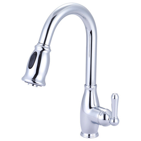 Accent Single Handle Pull-Down Kitchen Faucet, Polished Chrome