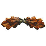 Notting Hill Decorative Hardware - Oak Leaf Pull Antique Brass, Brass Hand Tinted - Projection: 7/8"
