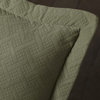 Jacquard Matelassé Cotton Basketweave 3-Piece Bedspread Set, Sage, King