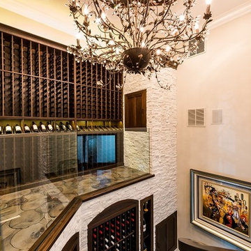 Ocala Wine Cellar with Petrified, Reclaimed Wood Floors