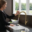 Delta Trinsic Pull-Down Kitchen Faucet with Touch2O Technology, Champagne Bronze