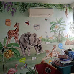 Kids Room Jungle and Animal Theme Wallpaper - Wallpaper