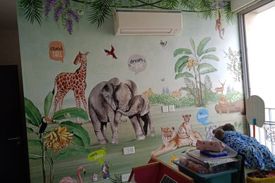 Kids Room Jungle and Animal Theme Wallpaper
