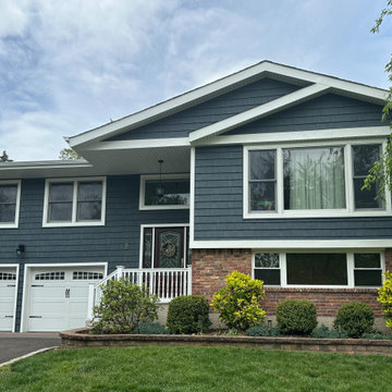 Hauppauge Siding - Midnight Blue Shakes | Alpha Windows & Siding