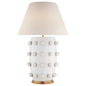 Linden Table Lamp in Plaster White with Linen Shade