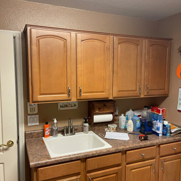 Cabinet Reface With Color-Matched Stain