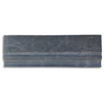 Stone Center Online - Baseboard Nero Marquina Black Marble 4x12 Crown Molding Honed, 1 piece - Color: Nero Marquina Marble (black background with fine and compact grain and white veins);