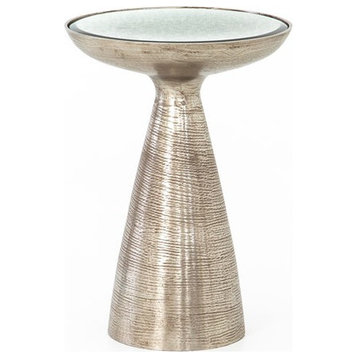 Karissa End Table Brushed Bronze, Ash Glass, Brushed Nickel, Ash Glass