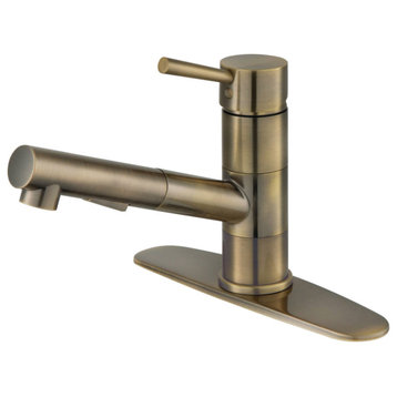 Kingston Brass LS840DL Concord 1.8 GPM 1 Hole Pull Out Kitchen - Antique Brass