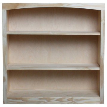 Pemberly Row 36" x 36" Traditional Pine Wood Bookcase in Natural