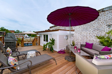 Deck - large traditional rooftop deck idea in DC Metro with no cover