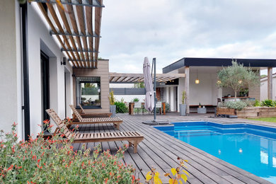 Exemple d'une terrasse exotique.