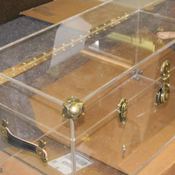 The Lucite Trunk - Antique brass finish - Decorative Trunks