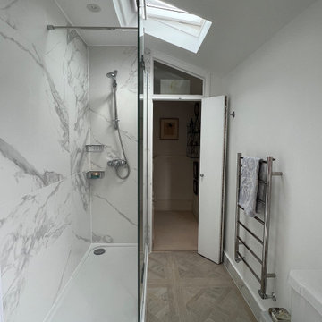 Creating a large shower room from tiny bathroom