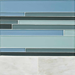 Key Largo Interlocking Glass And Greecian White Marble - Tile