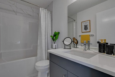Island style home design photo in Edmonton