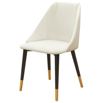 Nordic Iron Desk Stool Dining Chair, White+black Legs
