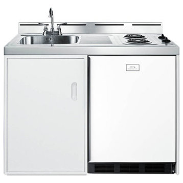 Summit C48EL 48 Inch Combo Kitchen - Stainless Steel / White