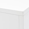 Modern Neve End Table Glossy White Lacquer Finish, Polished Stainless Steel Legs