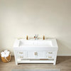 Pavia Single Vanity with White Artificial Stone Top, White, 60", Without Mirror