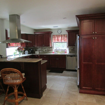 Kitchen remodel-Cherry cabinets and peninsula