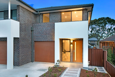 This is an example of a modern two-storey duplex exterior in Sydney.