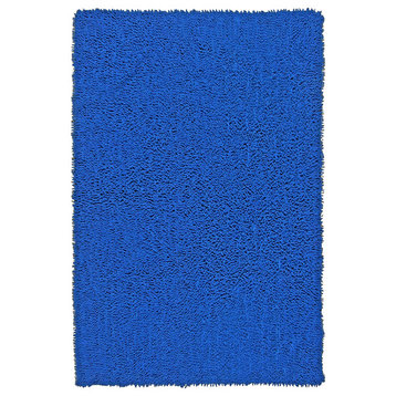 Neon Blue Shagadelic Chenille Twist Rug, 2'6"x4'2"