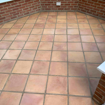 Terracotta Tiled Conservatory Floor Cleaned and Sealed in Staplehurst