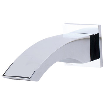 AB3301-PC Polished Chrome Curved Wallmounted Tub Filler Bathroom Spout