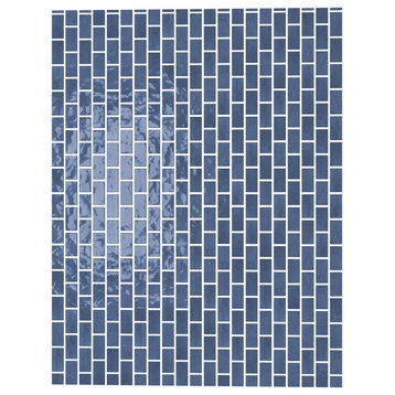Anacleto Ceramic Pressed 1"x2" Mosaic Tile, Dark Blue