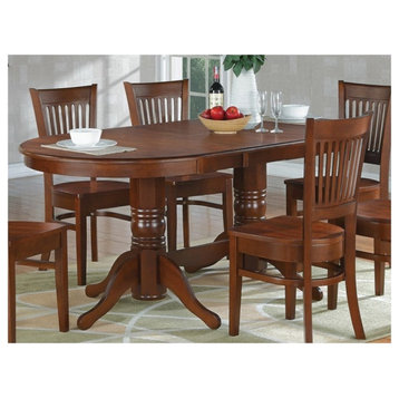 Vancouver Oval Double Pedestal Dining Room Table, 17" Butterfly Leaf, Espresso