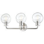Mitzi by Hudson Valley Lighting - Noelle 3-Light Bath Bracket, Polished Nickel - Noelle brings an easy glamour to your space, encasing exposed bulbs in bias-cut pieces of glass the same shape. A slight bit of knurling along the bobeche gives it a bit of textural contrast. Somehow, Noelle seems to express a gesture of optimism or praise.
