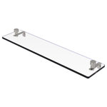 Allied Brass - Foxtrot 22" Glass Vanity Shelf with Beveled Edges, Satin Nickel - Add space and organization to your bathroom with this simple, contemporary style glass shelf. Featuring tempered, beveled-edged glass and solid brass hardware this shelf is crafted for durability, strength and style. One of the many coordinating accessories in the Allied Brass Foxtrot Collection, this subtle glass shelf is the perfect complement to your bathroom decor.