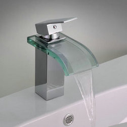 Single Handle Chrome Waterfall Bathroom Sink Faucet T0822 - Bathroom Sink Faucets
