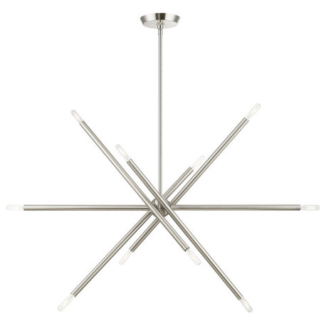 Soho 10 Light Brushed Nickel Linear Chandelier