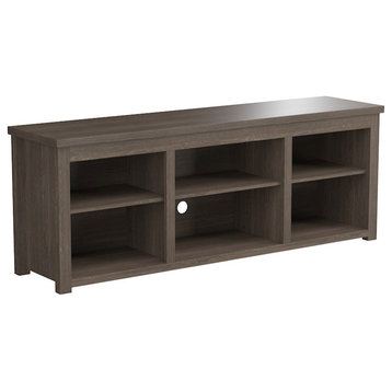 Flash Furniture Kilead Open Storage Tv Stand, Espresso, GC-MBLK66-ESP-GG